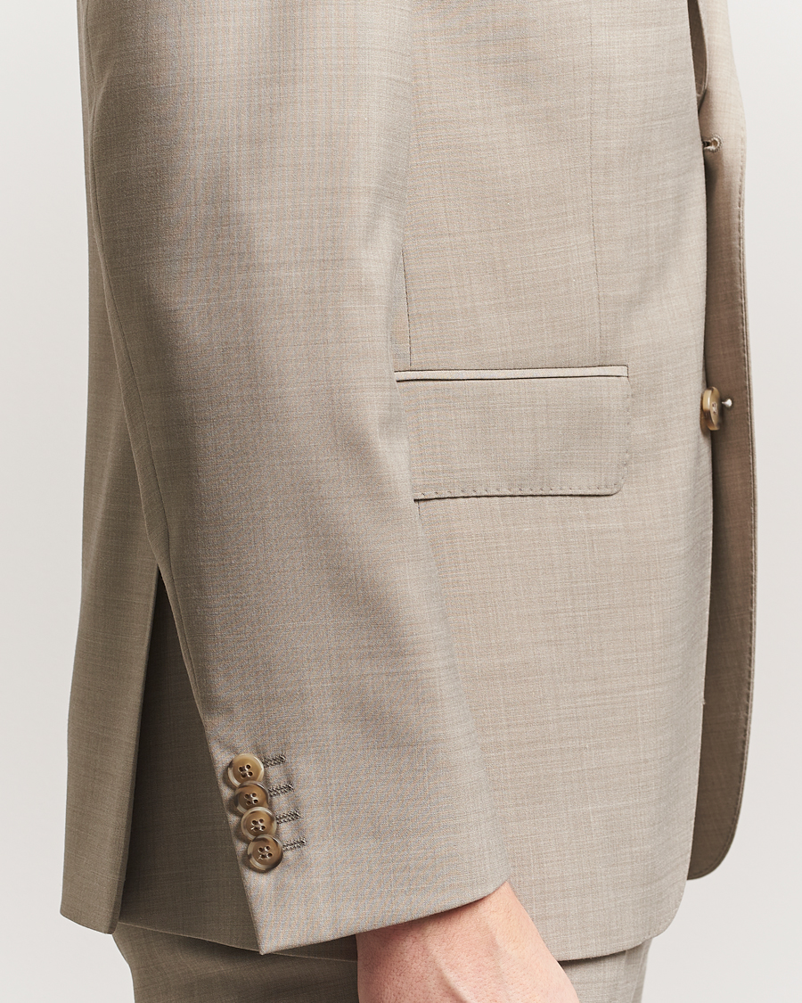 Men | Blazers | Oscar Jacobson | Fogerty Wool Stretch Suit Blazer Beige