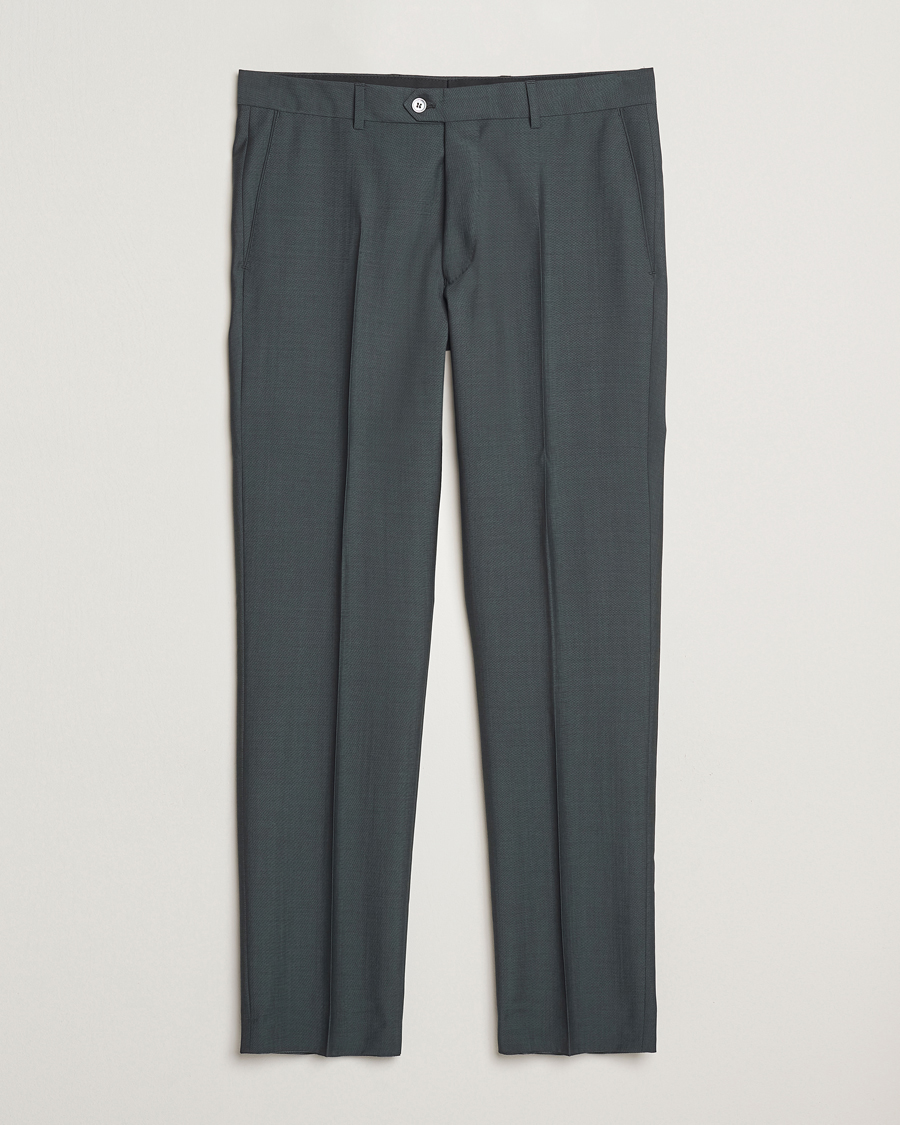 Men | Trousers | Oscar Jacobson | Dandy Wool/Mohair Suit Trousers Green