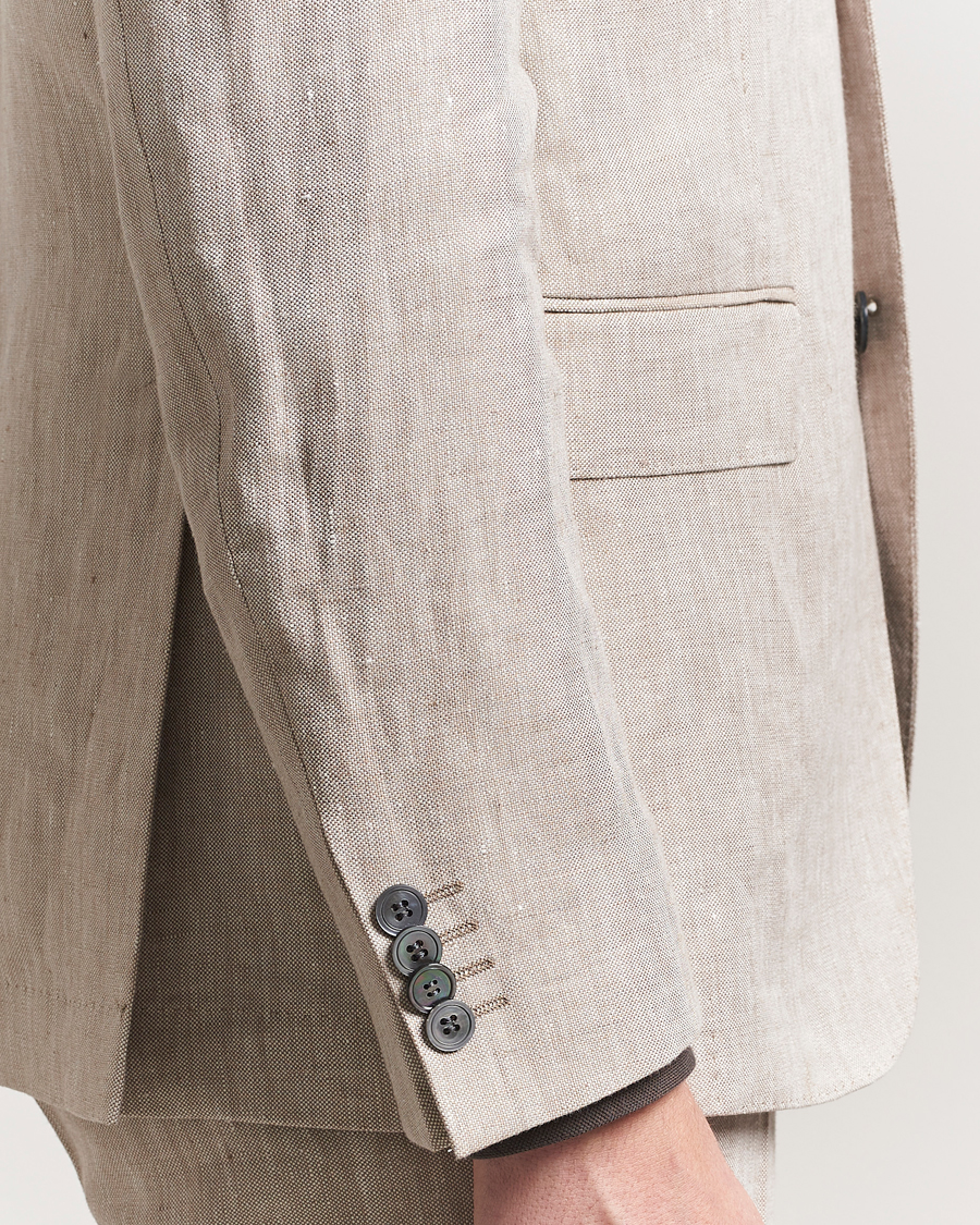 Men | Blazers | Oscar Jacobson | Ferry Soft Linen Blazer Beige