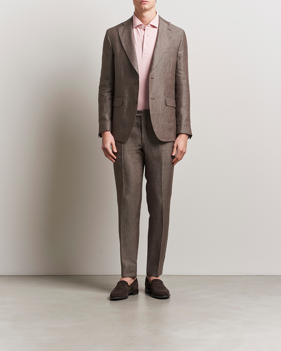 Men | Blazers | Oscar Jacobson | Ferry Soft Linen Blazer Brown