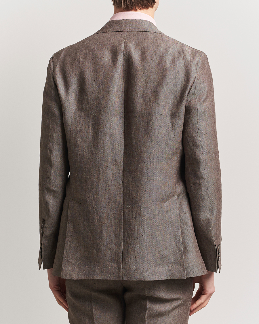 Men | Blazers | Oscar Jacobson | Ferry Soft Linen Blazer Brown