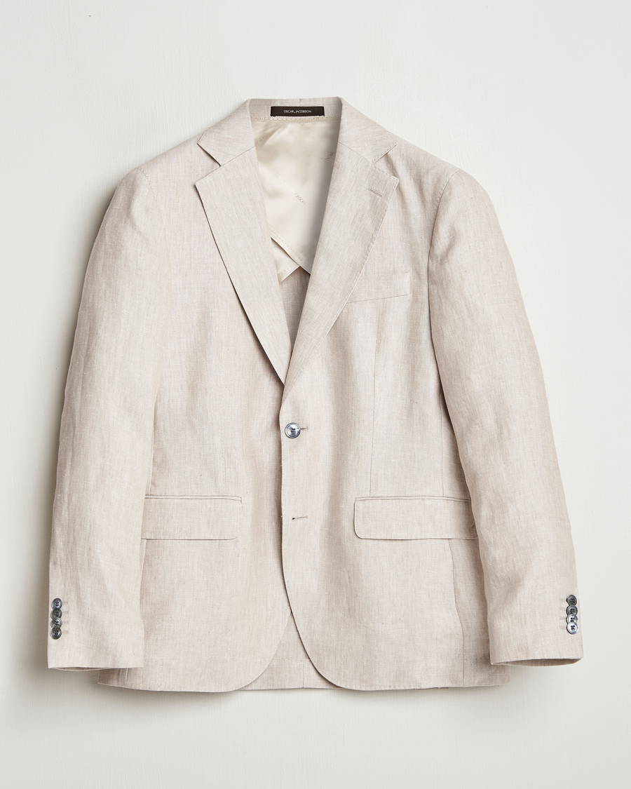 Men | Blazers | Oscar Jacobson | Ferry Soft Linen Blazer Off White