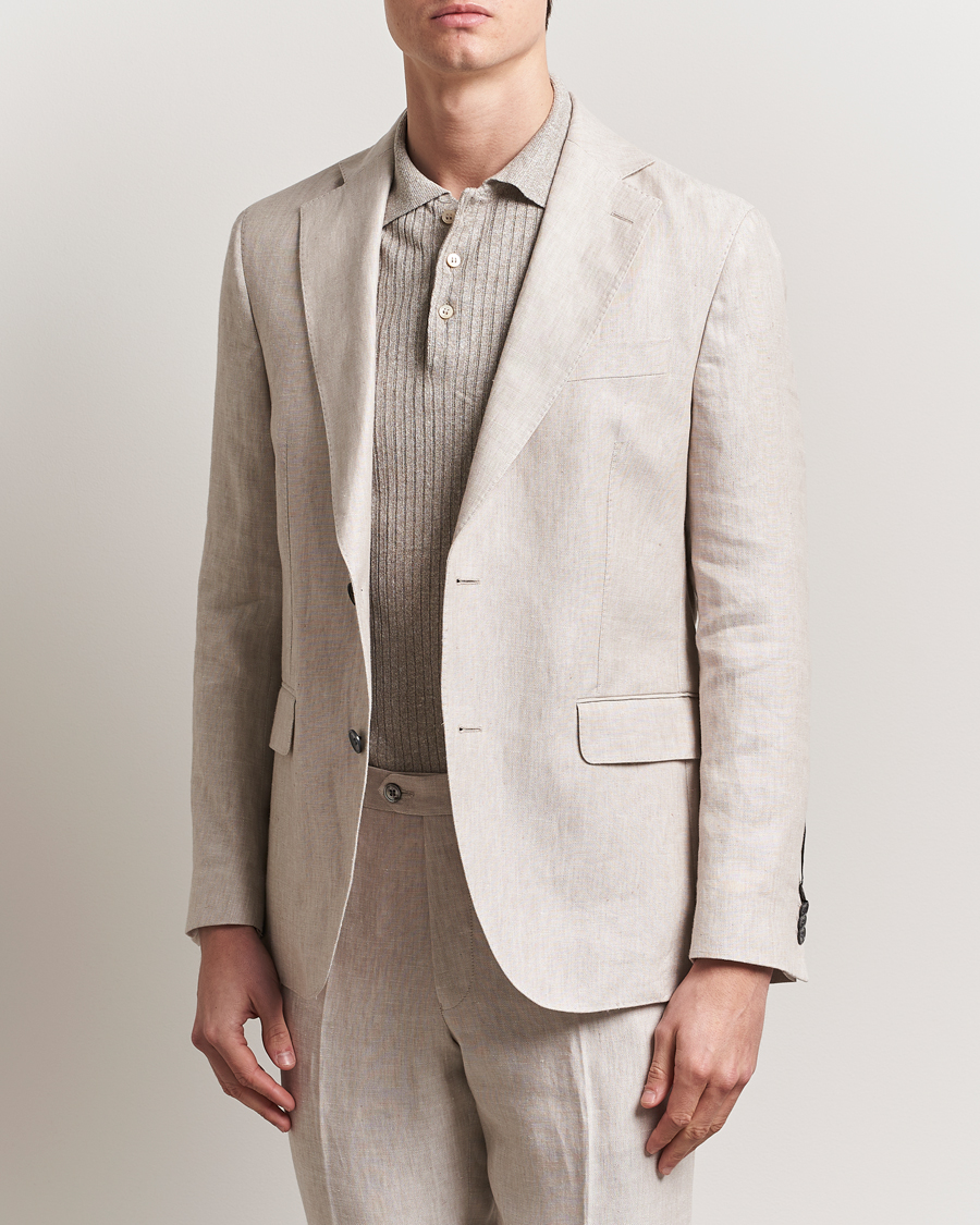 Men | Blazers | Oscar Jacobson | Ferry Soft Linen Blazer Off White