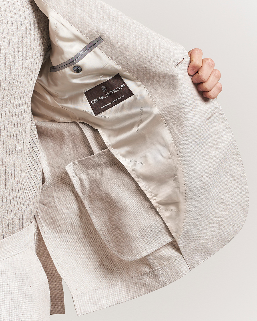 Men | Blazers | Oscar Jacobson | Ferry Soft Linen Blazer Off White