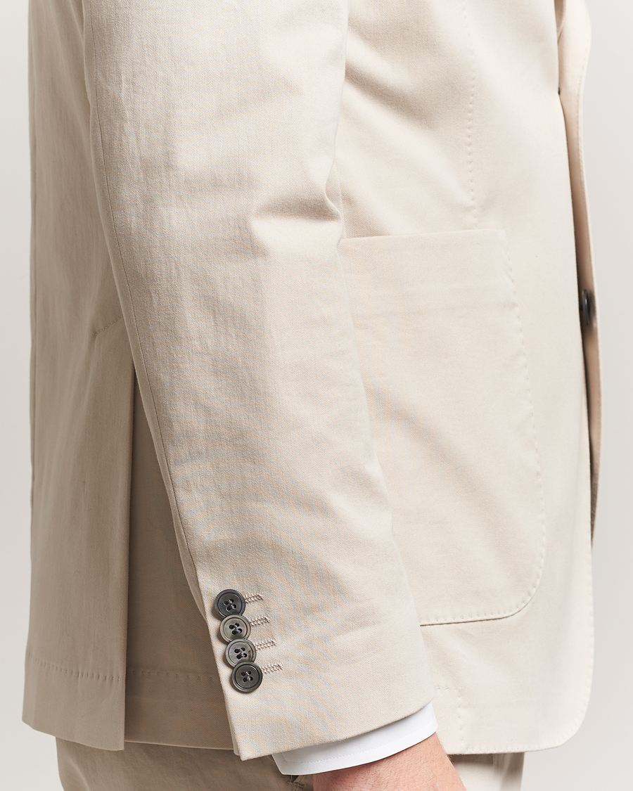 Men | Blazers | Oscar Jacobson | Ferry Patch Cotton Blazer Beige