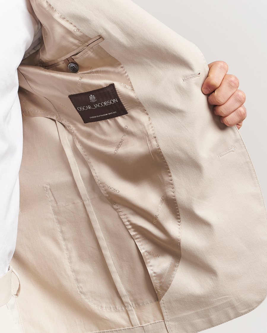Men | Blazers | Oscar Jacobson | Ferry Patch Cotton Blazer Beige