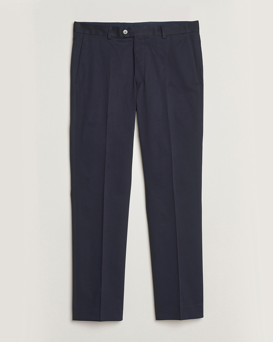Men | Trousers | Oscar Jacobson | Dandy Cotton Trousers Navy