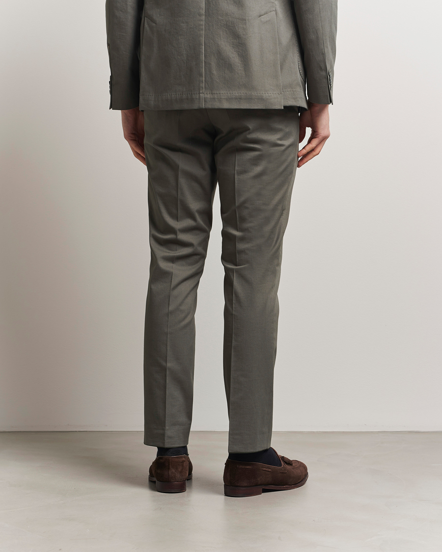 Men | Trousers | Oscar Jacobson | Dandy Cotton Trousers Olive