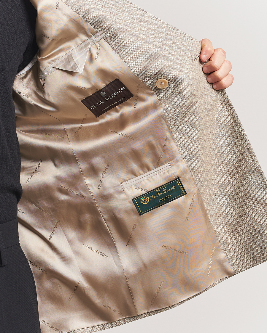 Men | Blazers | Oscar Jacobson | Farris DB Loro Piana Wool/Silk/Linen Blazer Beige