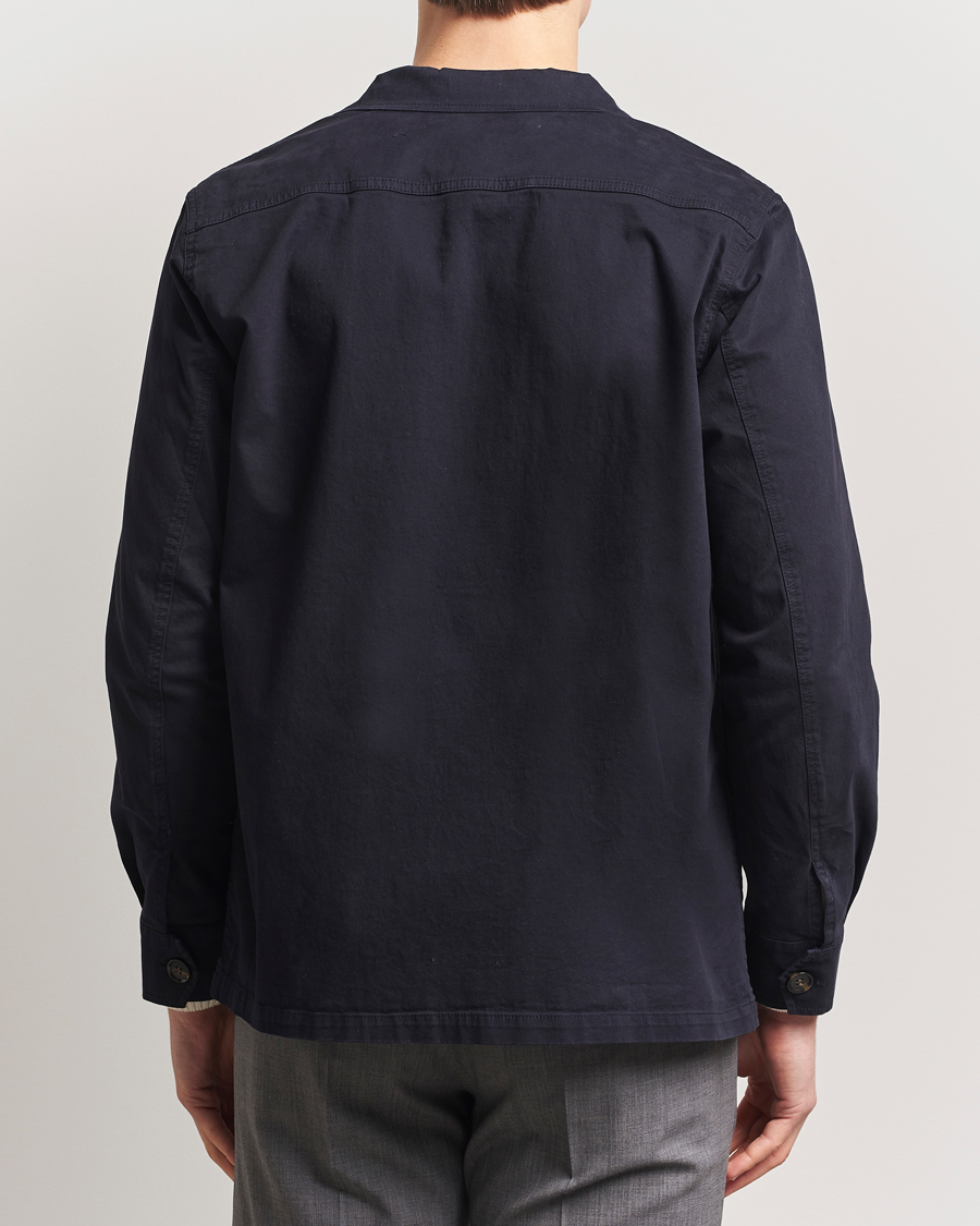 Men | Shirts | Oscar Jacobson | Safari Cotton Shirt Jacket Navy