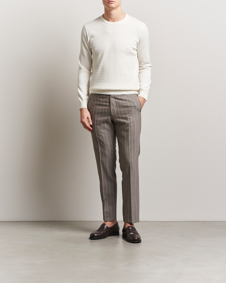 Men | Sweaters & Knitwear | Oscar Jacobson | Blake Knitted Cotton Crew White