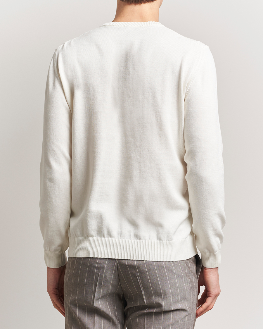 Men | Sweaters & Knitwear | Oscar Jacobson | Blake Knitted Cotton Crew White
