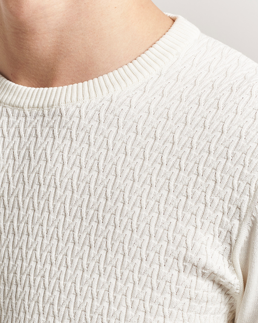 Men | Sweaters & Knitwear | Oscar Jacobson | Blake Knitted Cotton Crew White