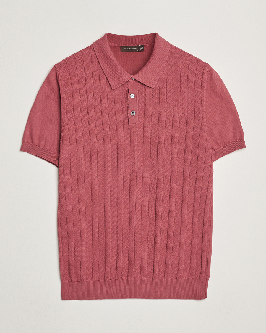Men | Polo Shirts | Oscar Jacobson | Barto Structured Cotton Polo Dusty Red