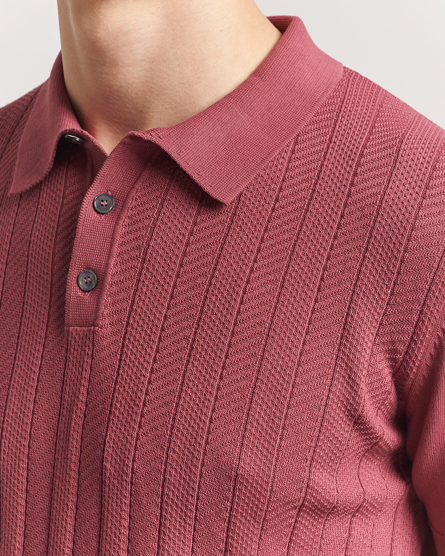 Men | Polo Shirts | Oscar Jacobson | Barto Structured Cotton Polo Dusty Red