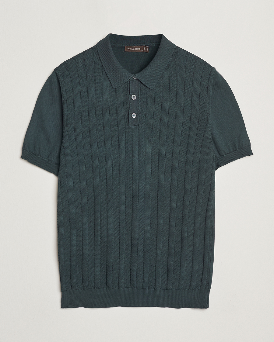Men | Polo Shirts | Oscar Jacobson | Barto Structured Cotton Polo Green
