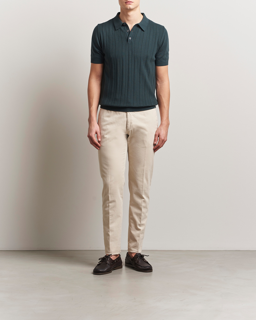 Men | Polo Shirts | Oscar Jacobson | Barto Structured Cotton Polo Green