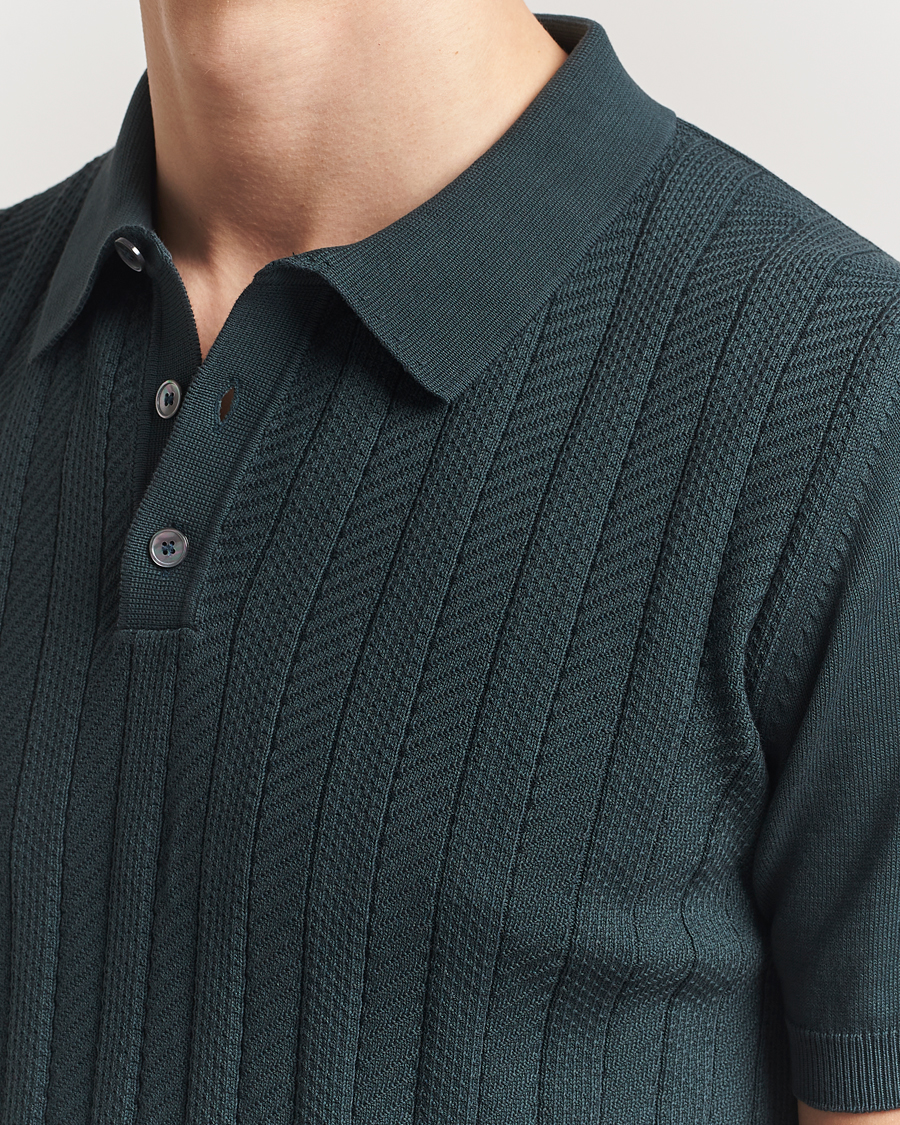 Men | Polo Shirts | Oscar Jacobson | Barto Structured Cotton Polo Green