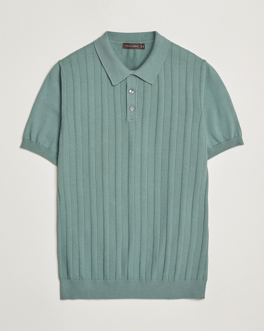 Men | Polo Shirts | Oscar Jacobson | Barto Structured Cotton Polo Light Green