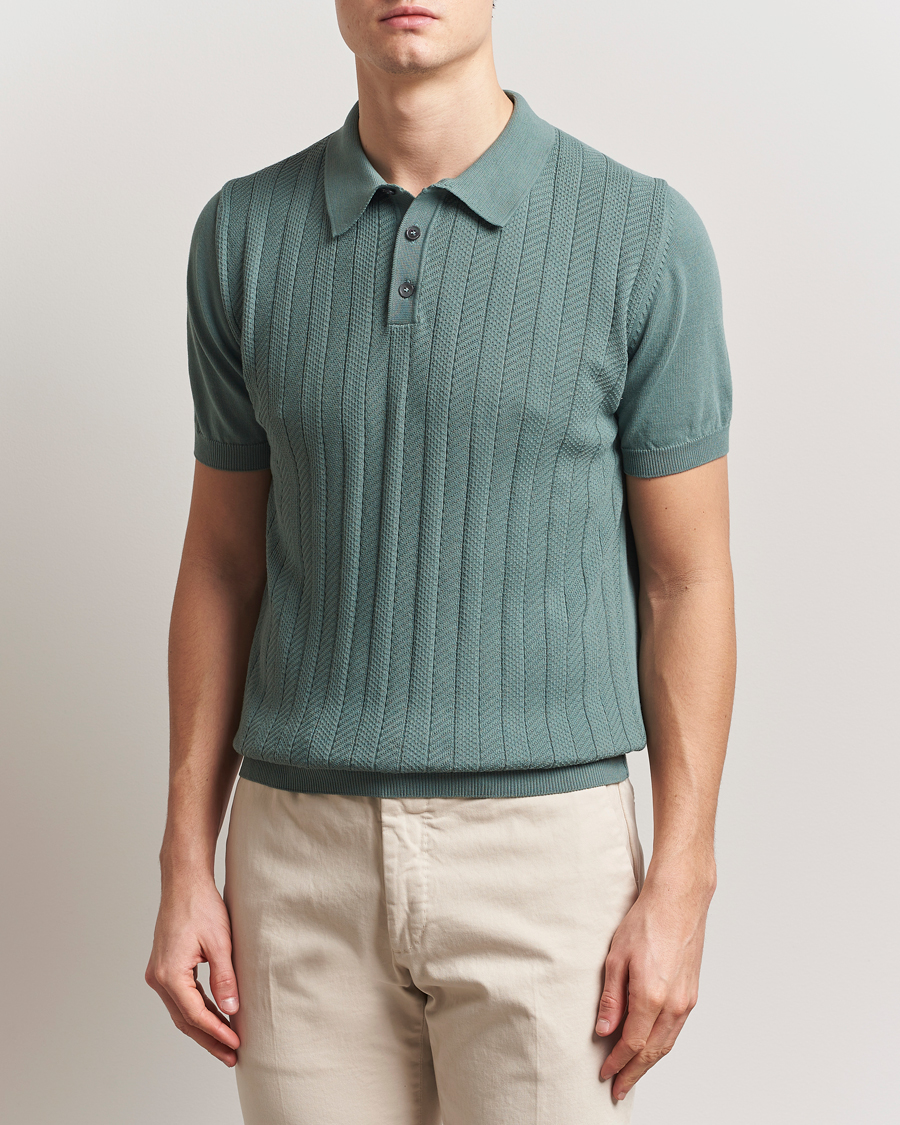 Men | Polo Shirts | Oscar Jacobson | Barto Structured Cotton Polo Light Green