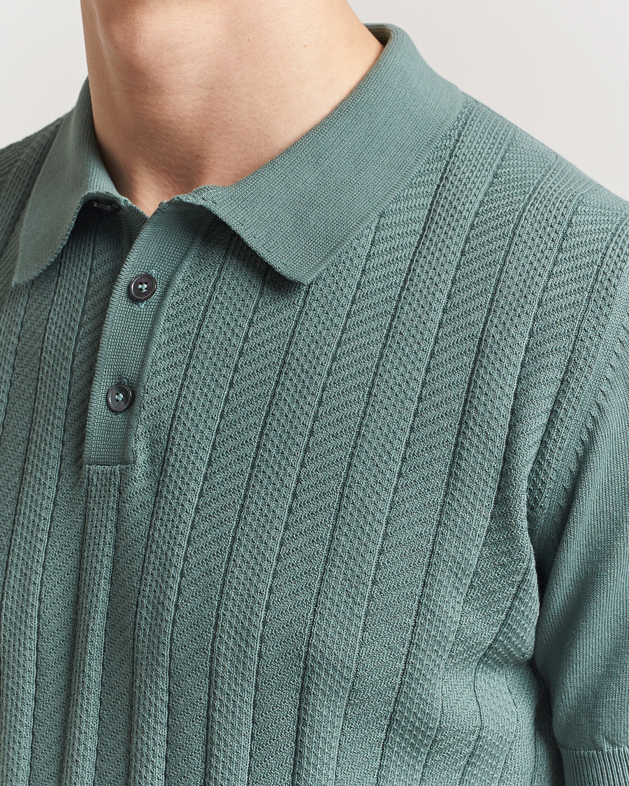Men | Polo Shirts | Oscar Jacobson | Barto Structured Cotton Polo Light Green