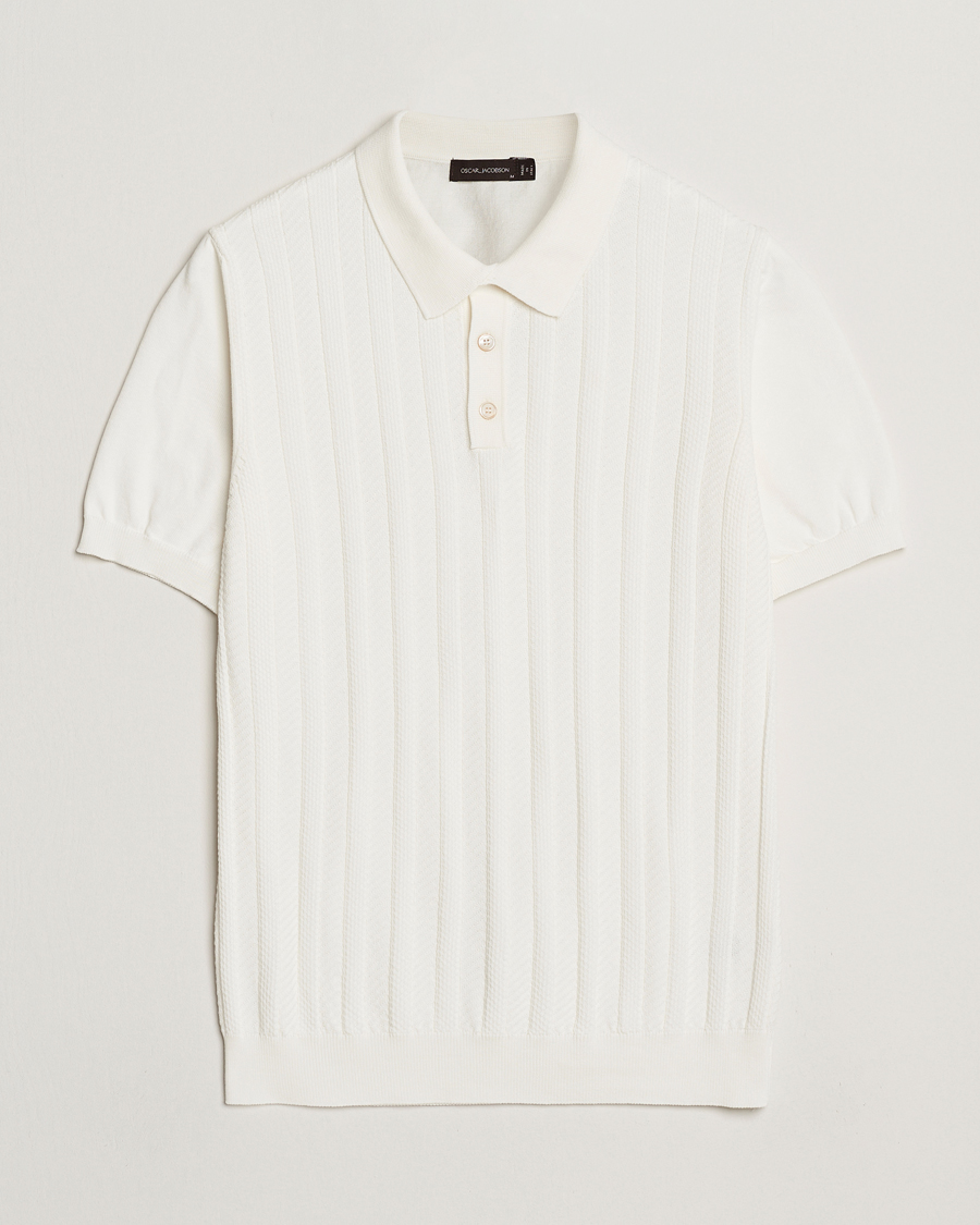 Men | Polo Shirts | Oscar Jacobson | Barto Structured Cotton Polo Snow White