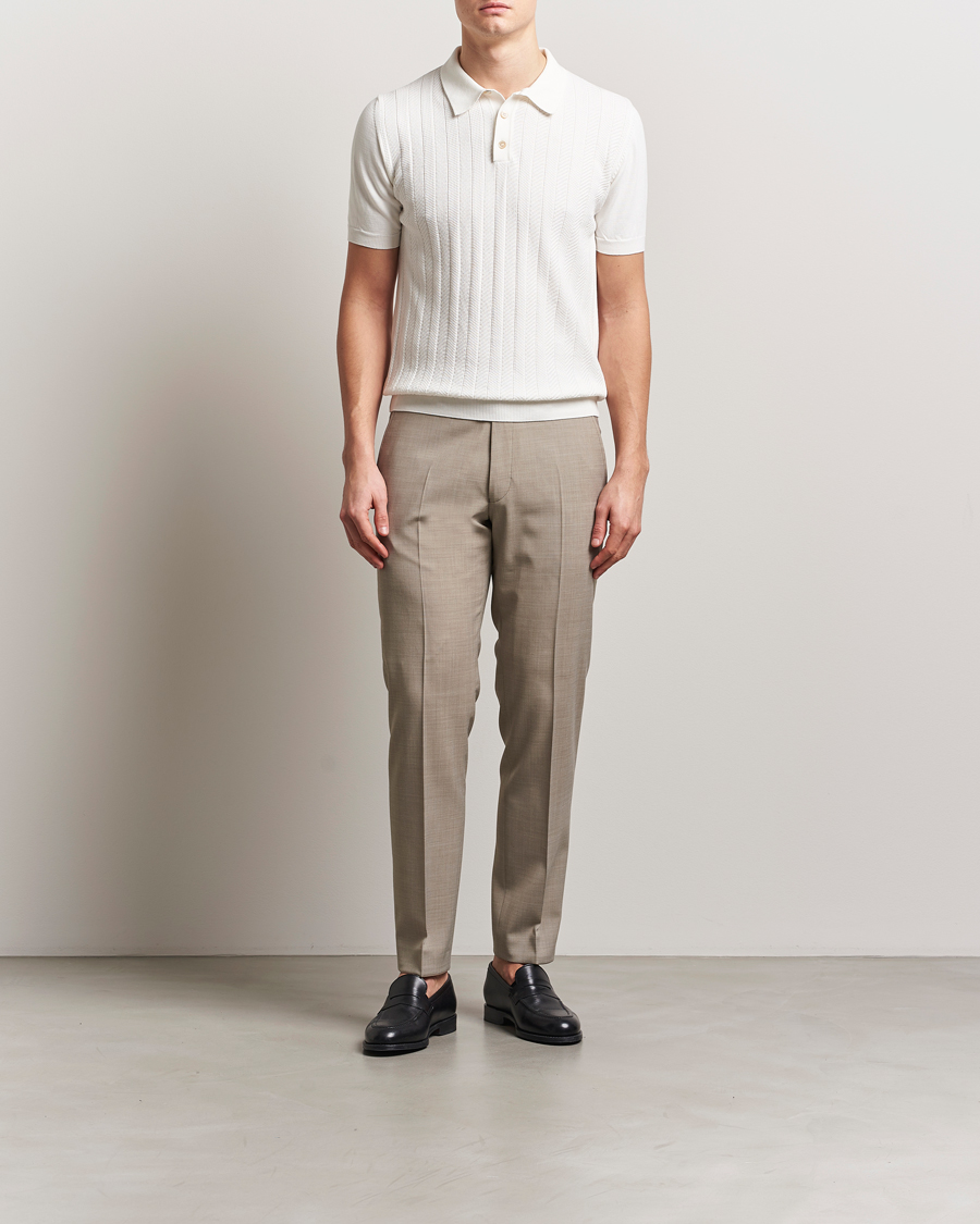 Men | Polo Shirts | Oscar Jacobson | Barto Structured Cotton Polo Snow White