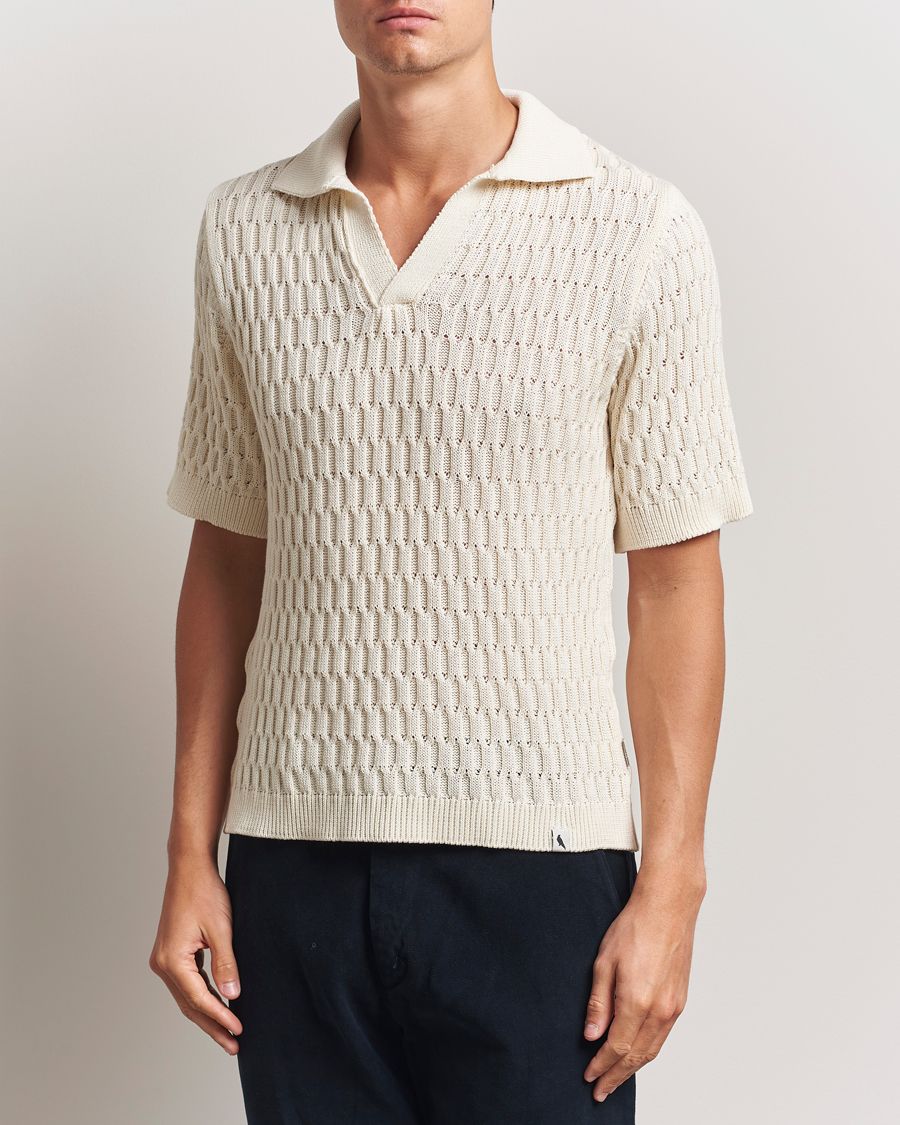 Men | Polo Shirts | Peregrine | Cove Knitted Cotton Polo Shirt White