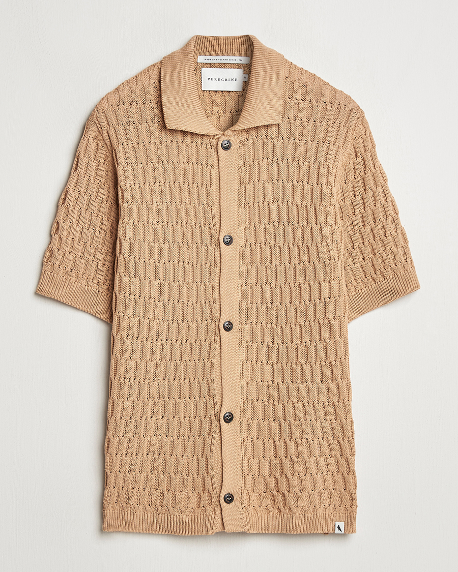 Men | Shirts | Peregrine | Cove Knitted Short Sleeve Shirt Sand
