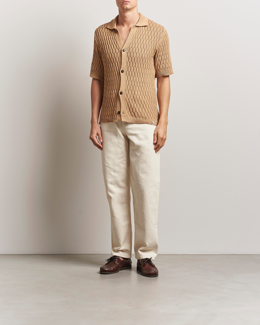 Men | Shirts | Peregrine | Cove Knitted Short Sleeve Shirt Sand