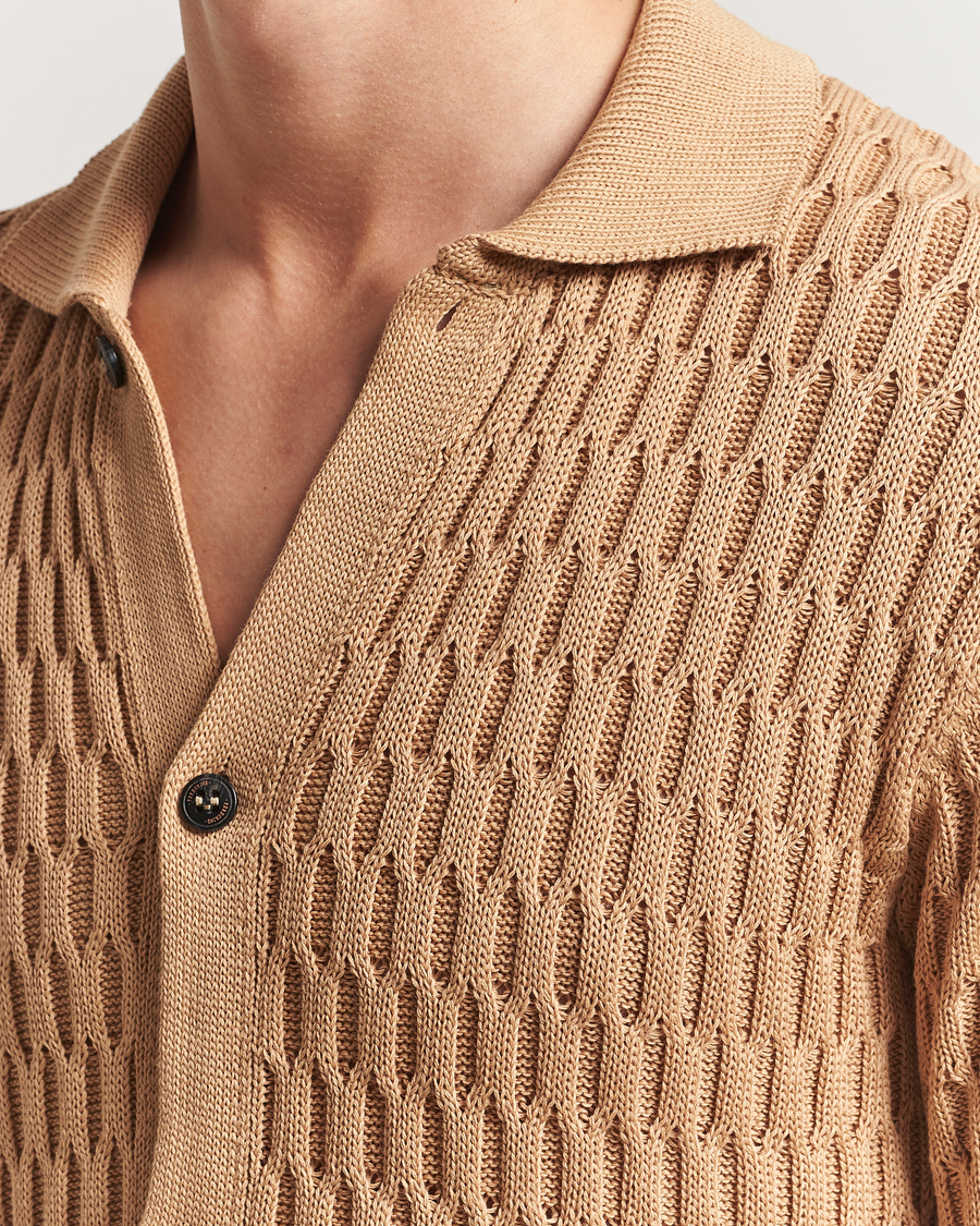 Men | Shirts | Peregrine | Cove Knitted Short Sleeve Shirt Sand