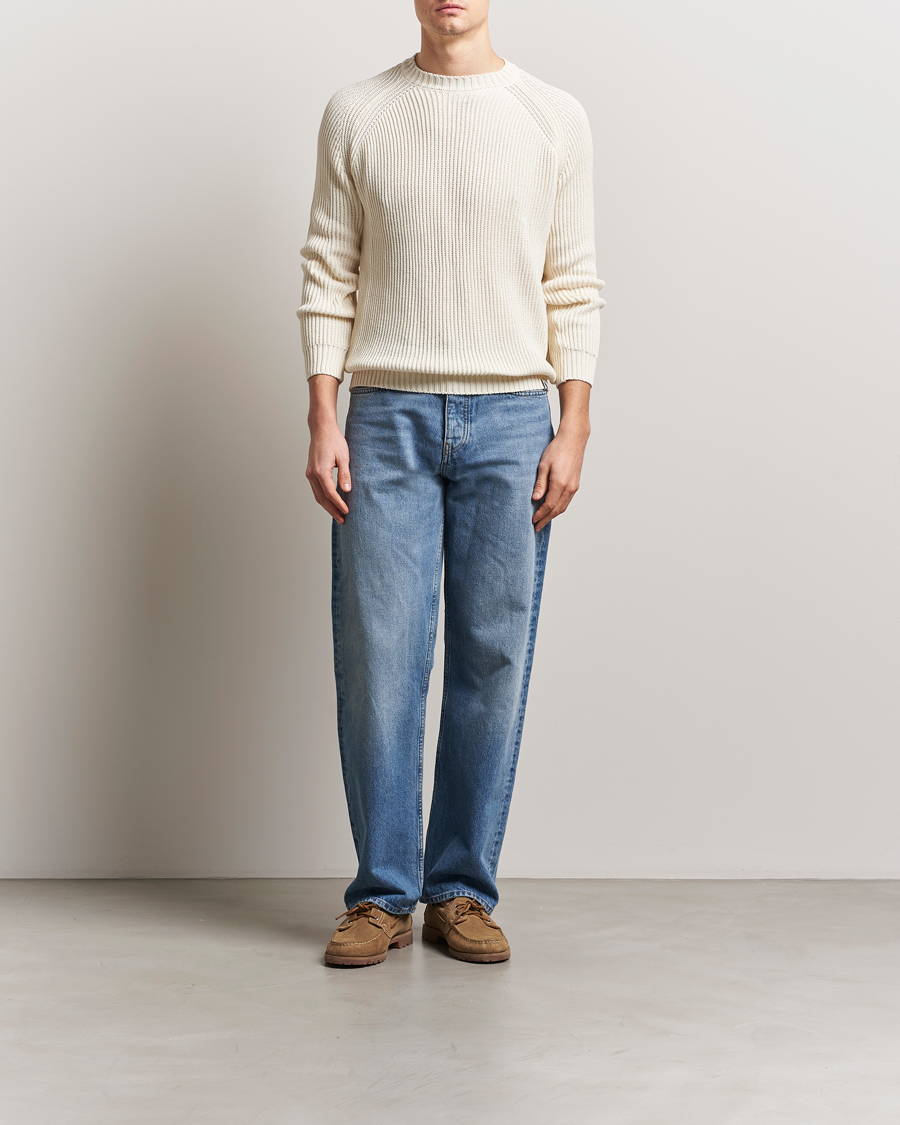 Men | Sweaters & Knitwear | Peregrine | Harry Organic Cotton Sweater White