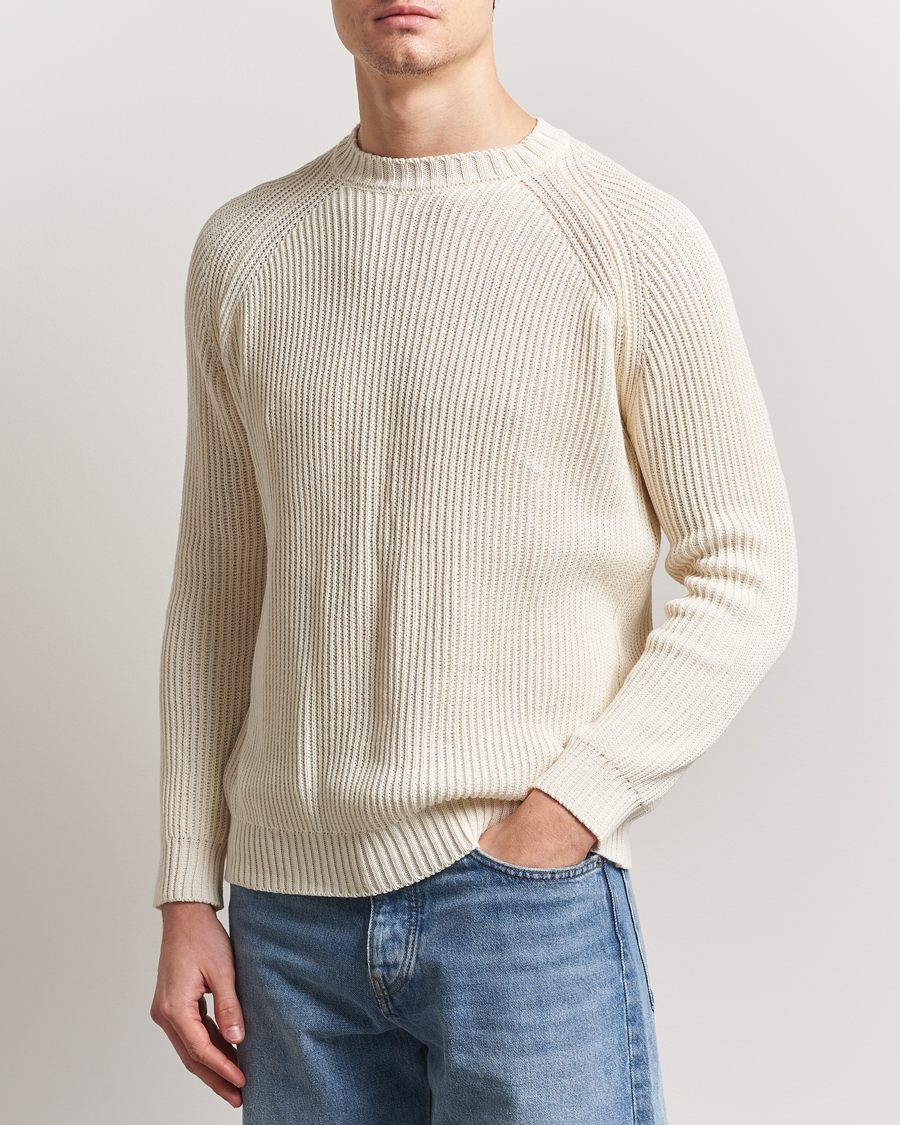 Men | Sweaters & Knitwear | Peregrine | Harry Organic Cotton Sweater White