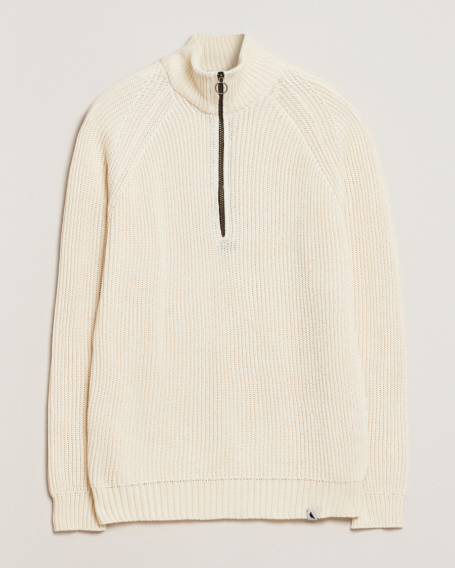 Men | Sweaters & Knitwear | Peregrine | Felix Quarter Zip Jumper White