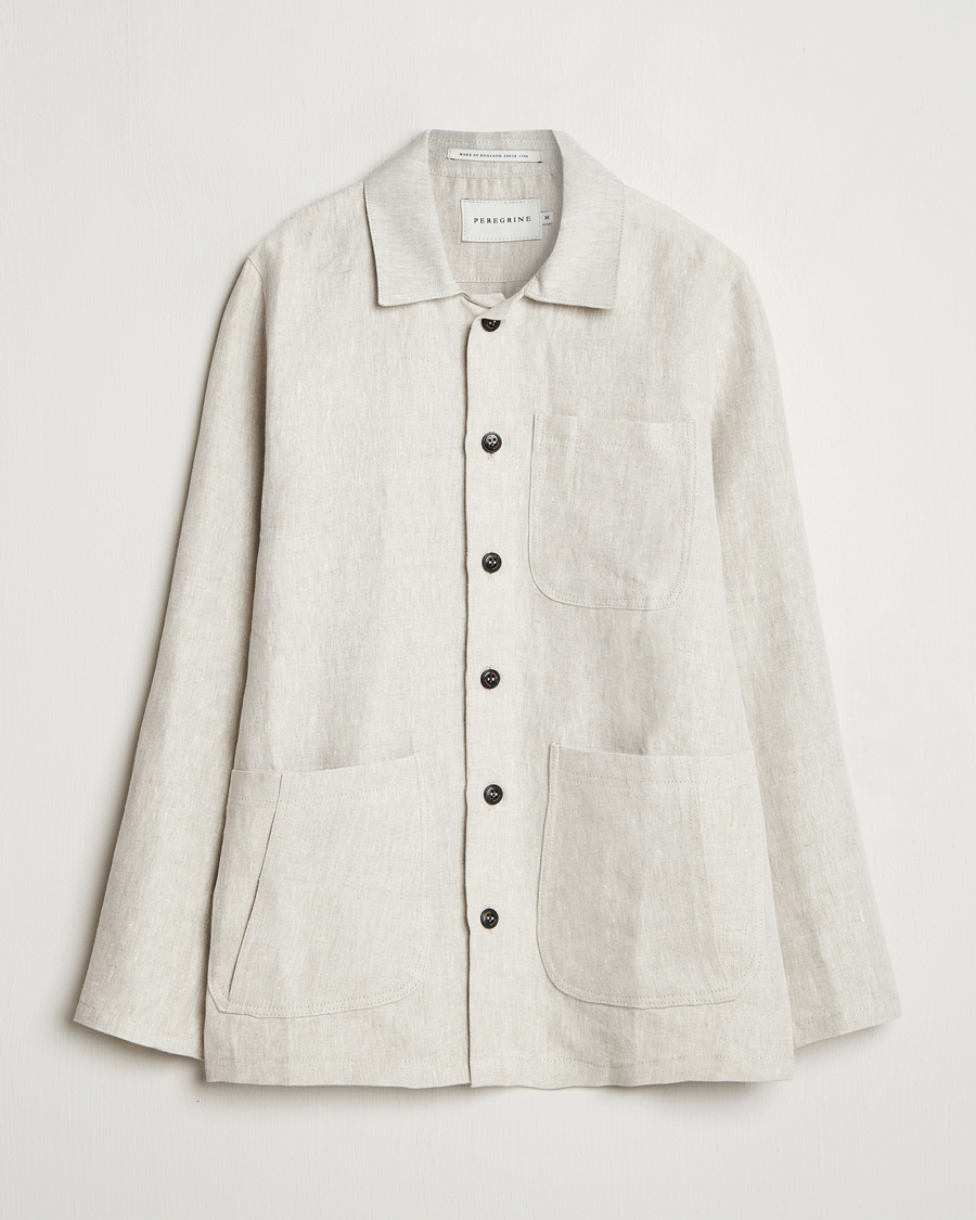 Men | Shirts | Peregrine | Grange Linen Shacket Natural