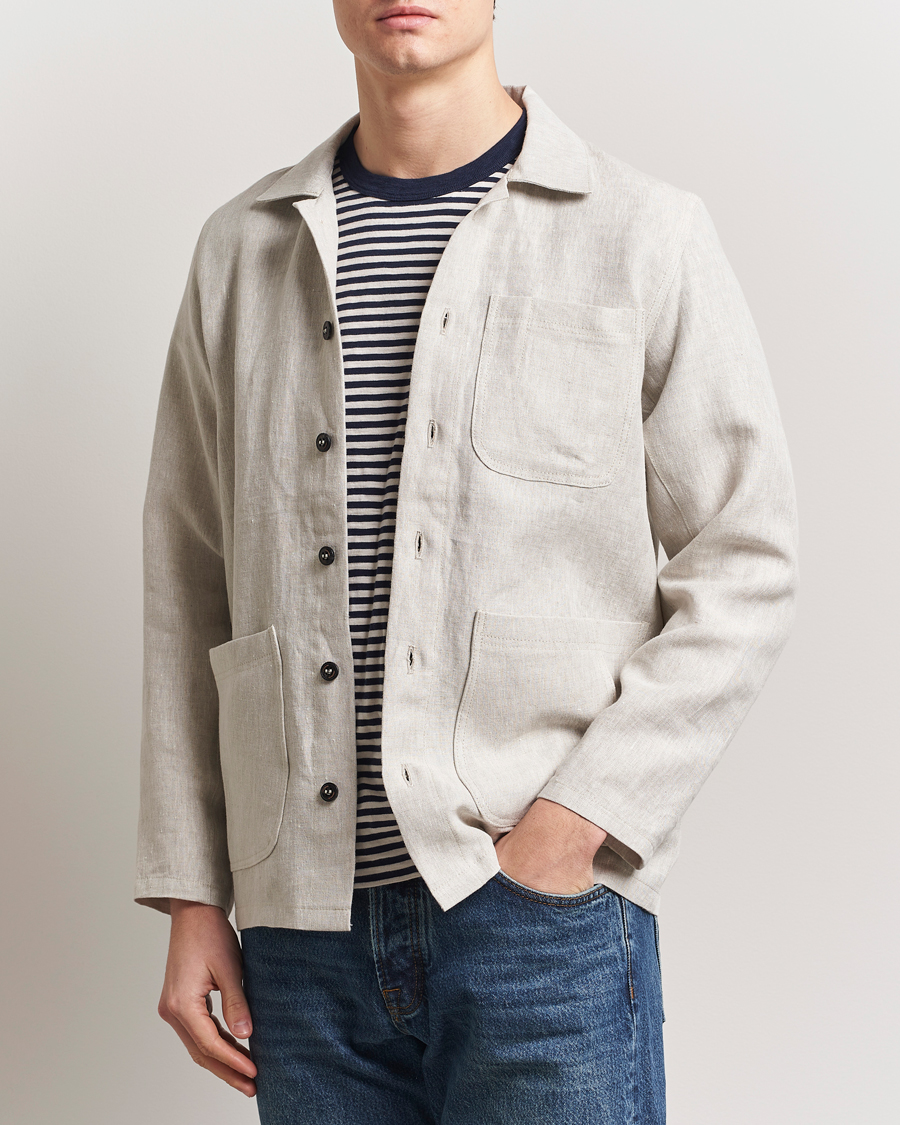 Men | Shirts | Peregrine | Grange Linen Shacket Natural