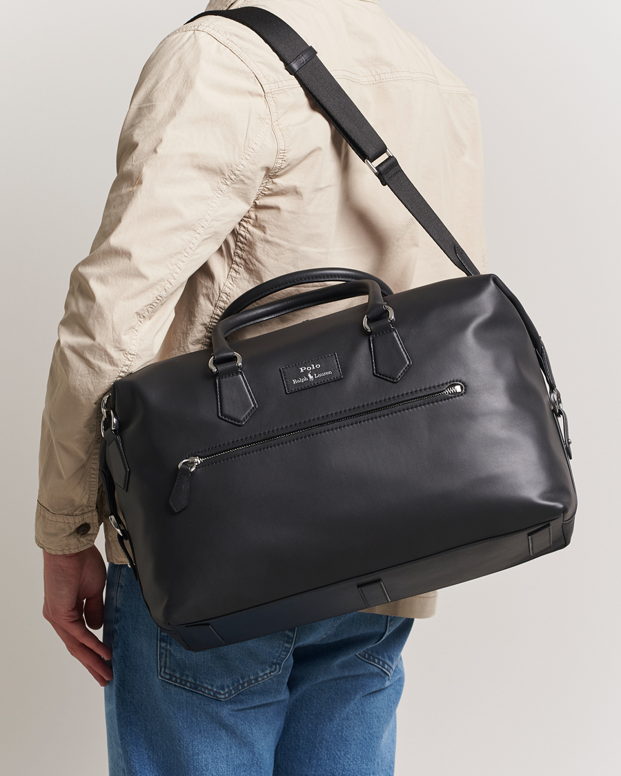 Men | Bags | Polo Ralph Lauren | Smooth Leather Weekendbag Black