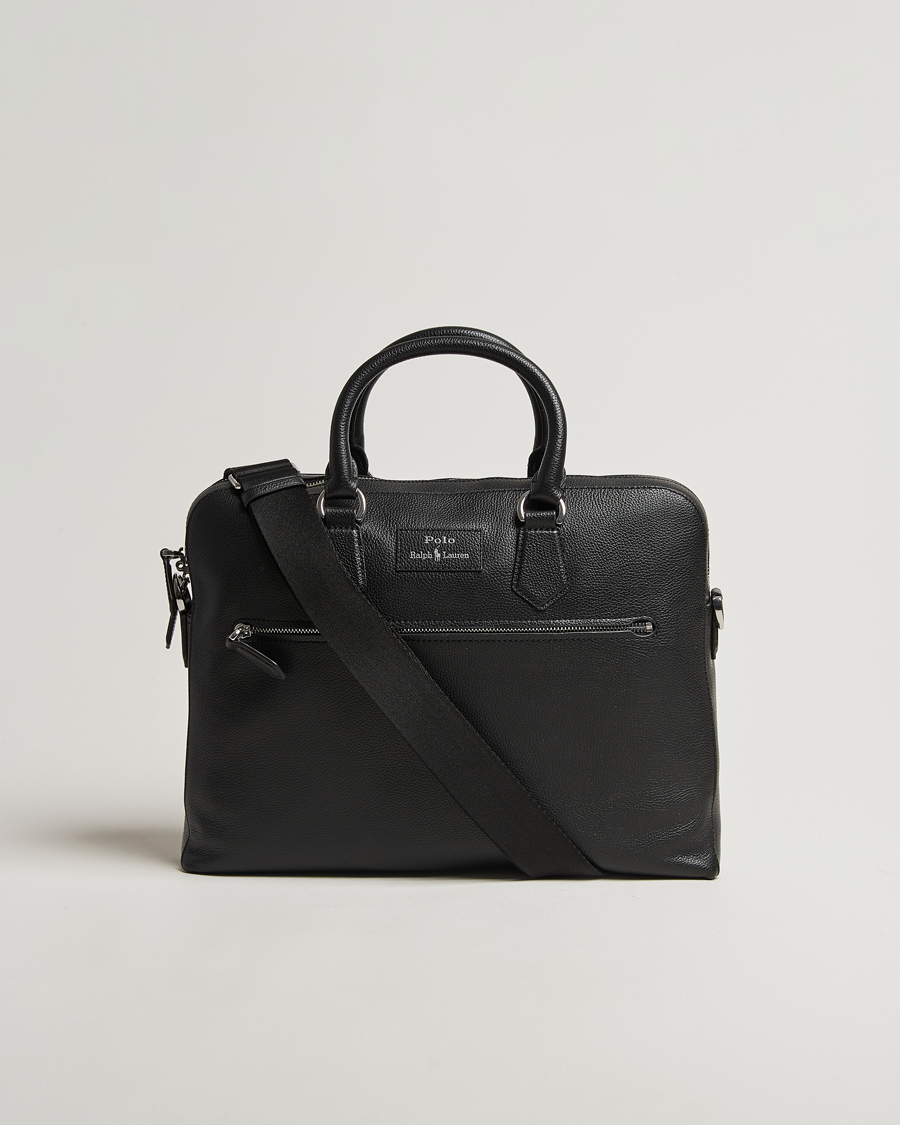 Men | Bags | Polo Ralph Lauren | Messenger Pebble Leather Black