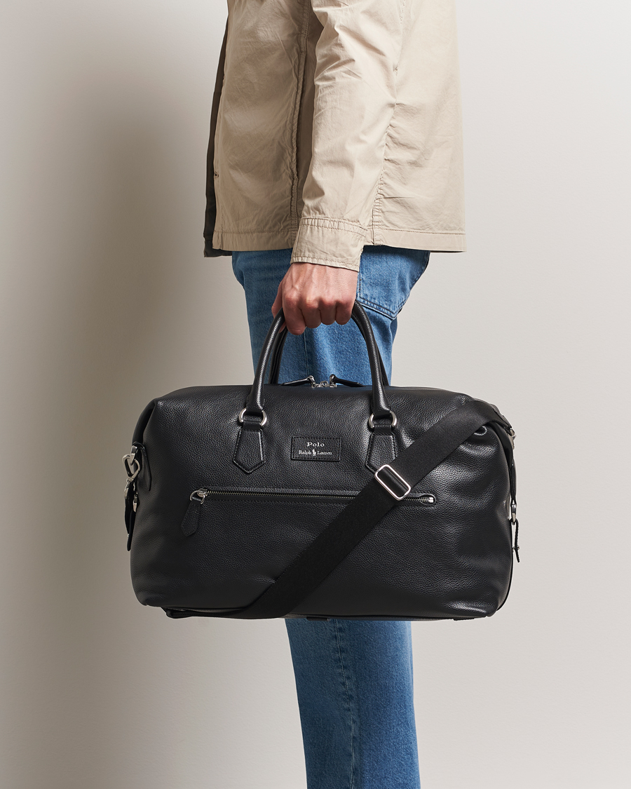 Men | Bags | Polo Ralph Lauren | Weekendbag Pebble Leather Black