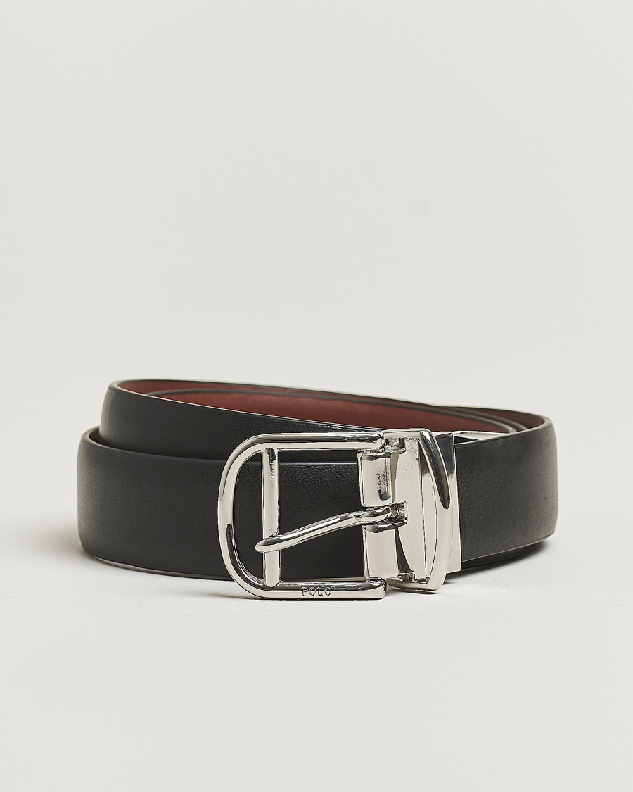Men | Belts | Polo Ralph Lauren | Smooth Leather Belt Black/Cogniac