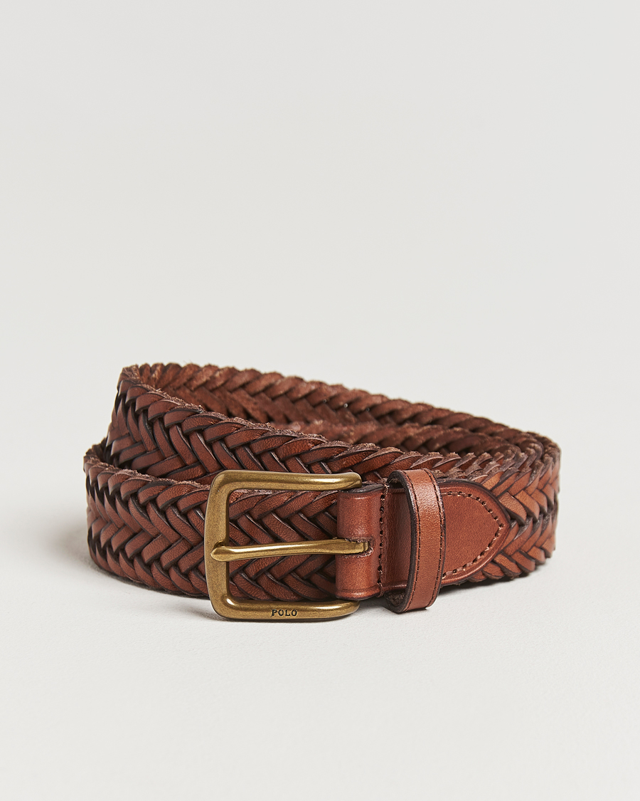 Men | Belts | Polo Ralph Lauren | Braided Leather Belt Polo Saddle