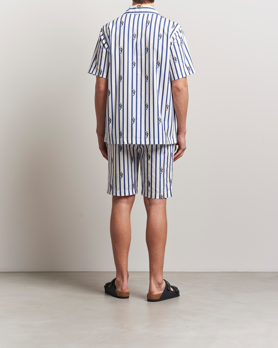 Men | Pyjamas & Robes | Polo Ralph Lauren | Cotton Short Pyjama Set Striped Blue