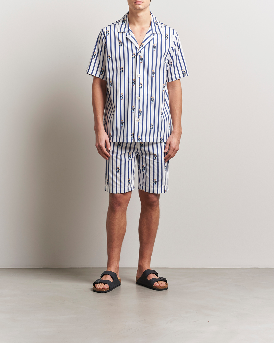 Men | Pyjamas & Robes | Polo Ralph Lauren | Cotton Short Pyjama Set Striped Blue