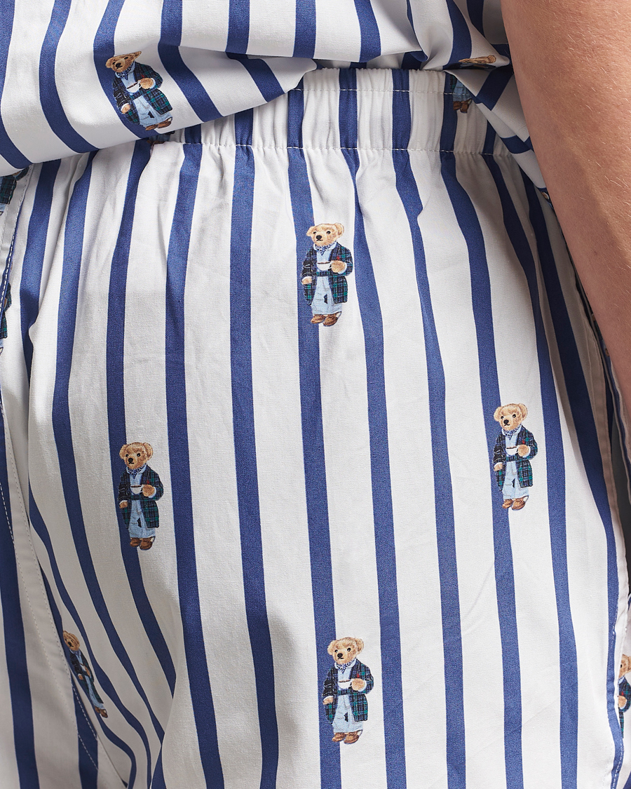 Men | Pyjamas & Robes | Polo Ralph Lauren | Cotton Short Pyjama Set Striped Blue