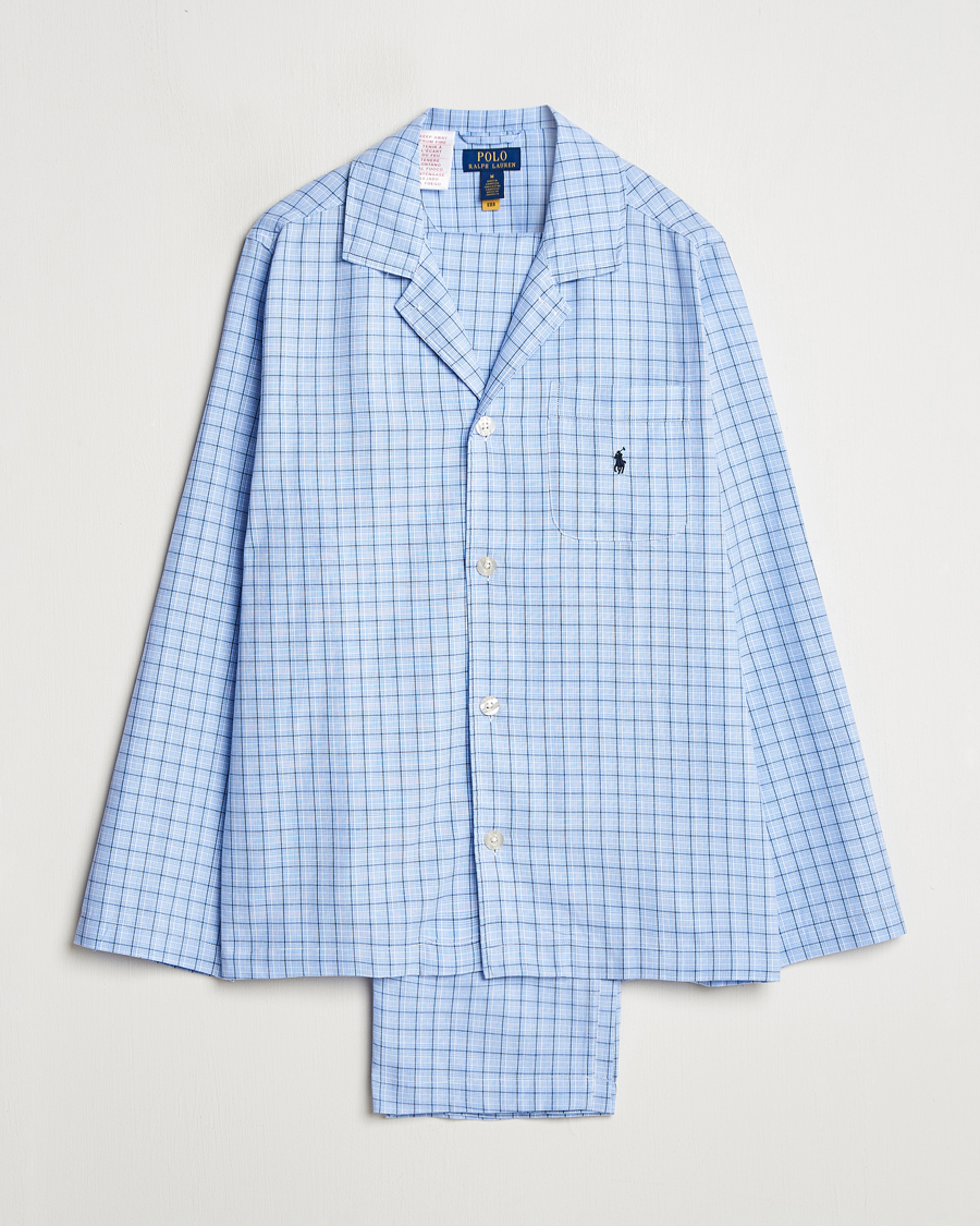 Men | Pyjamas & Robes | Polo Ralph Lauren | Cotton Checked Pyjama Set Blue