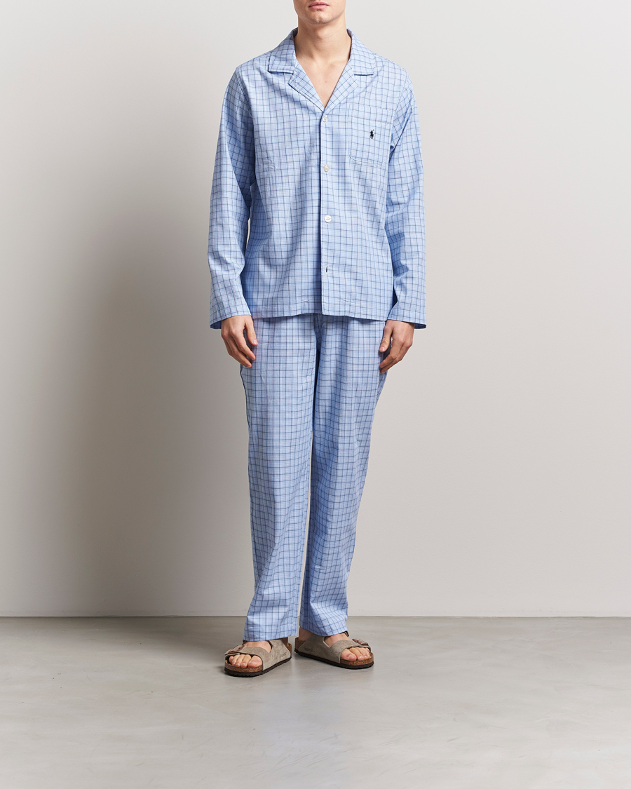 Men | Pyjamas & Robes | Polo Ralph Lauren | Cotton Checked Pyjama Set Blue
