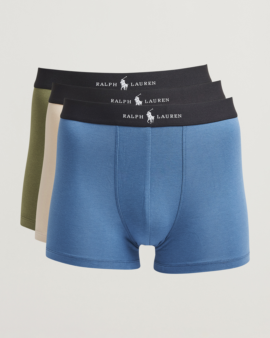 Men | Underwear & Socks | Polo Ralph Lauren | 3-Pack Trunk Blue/Green/Grey