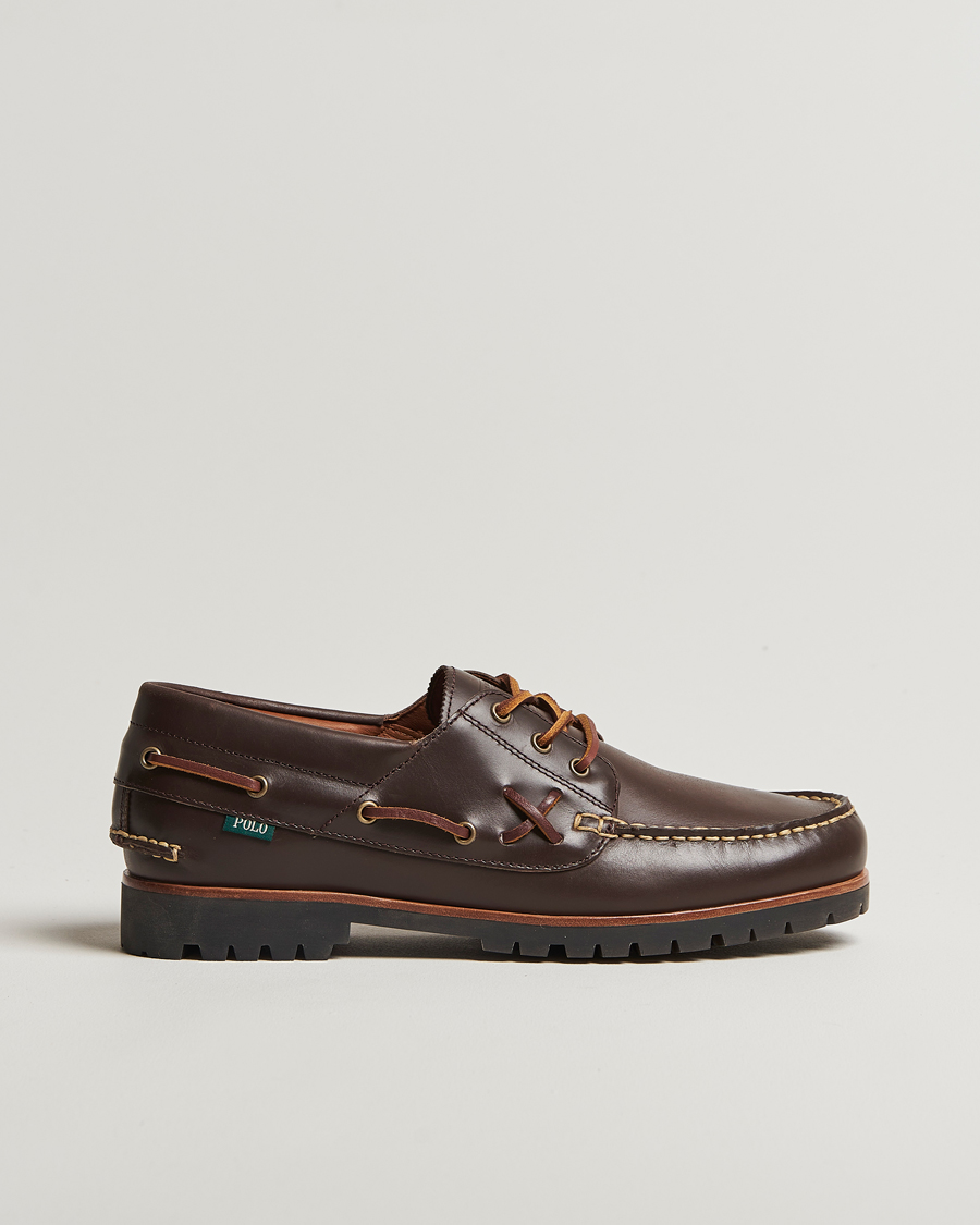Men | Boat Shoes | Polo Ralph Lauren | Ranger Leather Boat Shoe Dark Brown