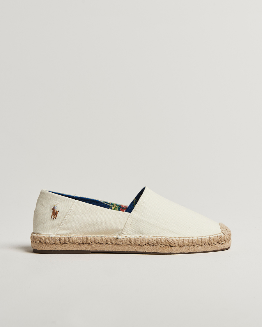 Men | Espadrilles | Polo Ralph Lauren | Cevio Washed Canvas Espadrilles Cream