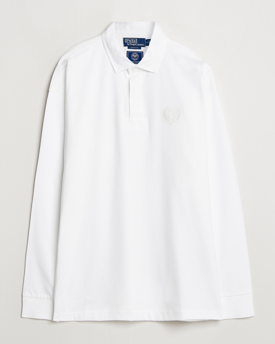 Men | Polo Shirts | Polo Ralph Lauren | Wimbledon Long Sleeve Polo Ceramic White